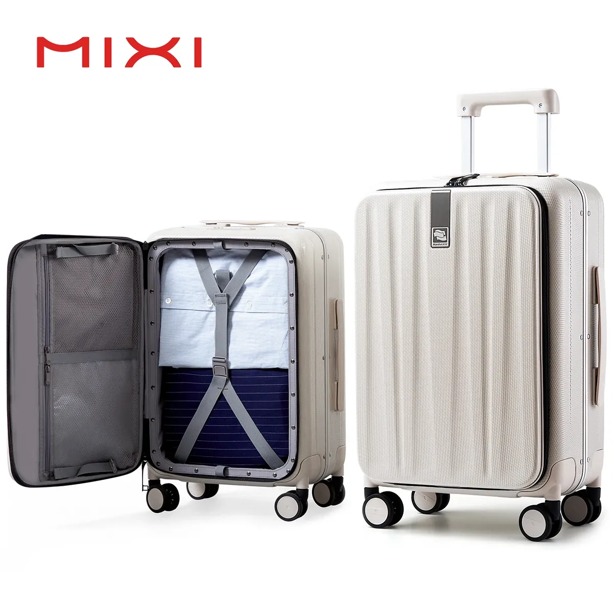 Suitcases Hanke Innovative Design 20" Carry On Suitcase 24" Travel Luggage Aesthetic Narrow Aluminum Frame PC Hardside Spinner Wheel H9860