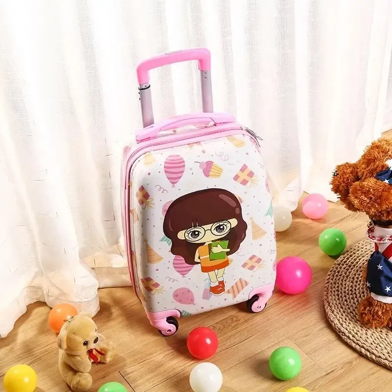 Ручная ручная мультипликация. Дети-мультфильмы катятся багажная сумка на колесах 18-дюймовые детский чемодан
