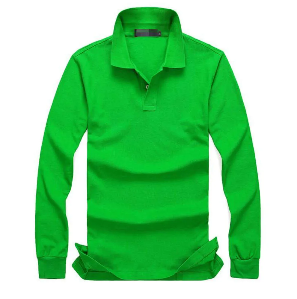 Ny heta sälj 24Color Men Crocodile Solid Long-Sleeve Summer Polo Mens Slim Polos Casual Shirt M-4XL