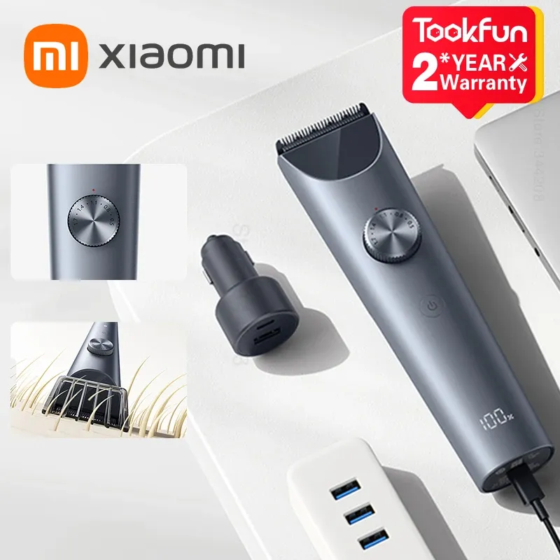 クリッパーズ新しいXiaomi Mijiaヘアクリッパーズ2チタン合金ブレードメンサイドバーン電気シェーバーワイヤレスヘアカットトリマーバーバーカッター