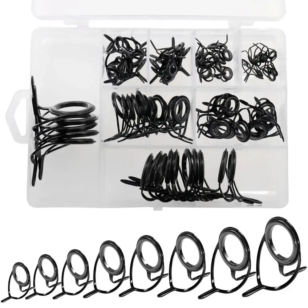 Accessori 75pcs 6# 30# Guida alle canne da pesca in acciaio inossidabile Kit di riparazione del palo da pesca Accessori per la pesca