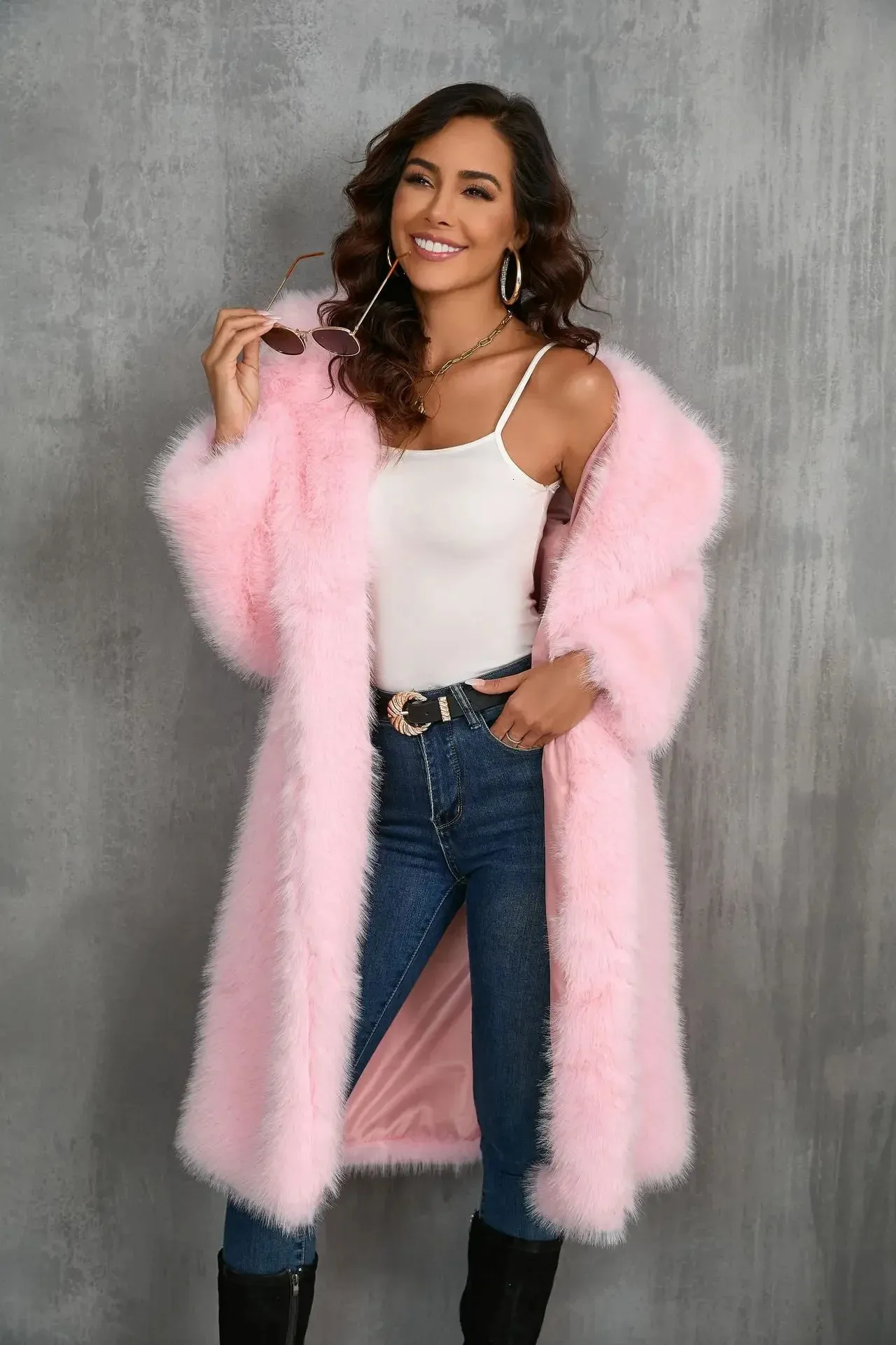 Winter Coats For Women Thick Warm Long Pink Faux From Lang01