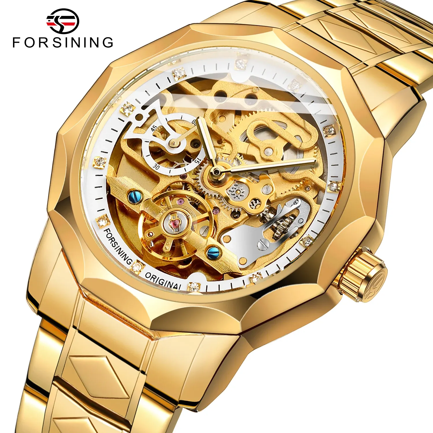 Kits para o Sining Skeleton Dial Dial Mechanical Watch Luxury Automatic Tourbillon Watches Diamond Outdoor Watchwatch Relogio Masculino