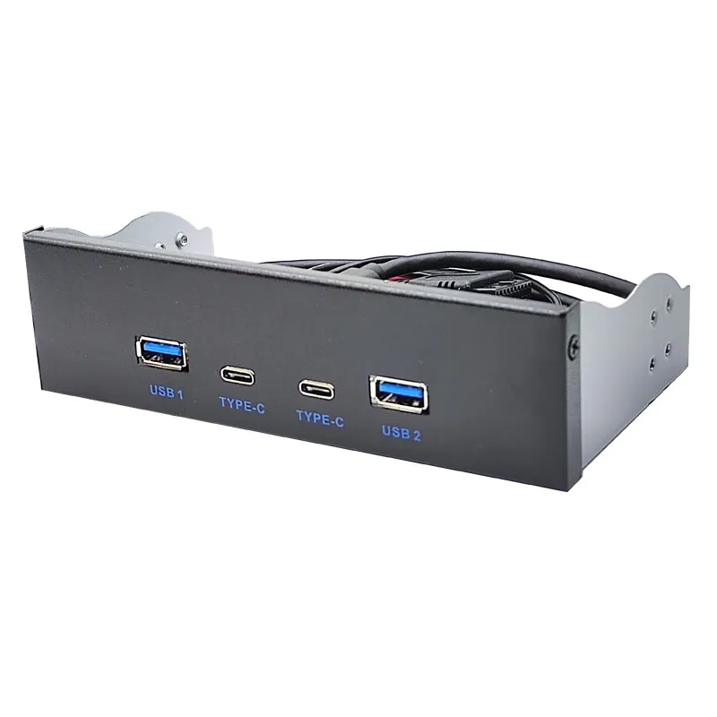 Cartes USBC USB 3.0 Hub 4 ports Front Panneau à la carte mère Câble de connecteur Typee pour 5,25 "CDROM BAY