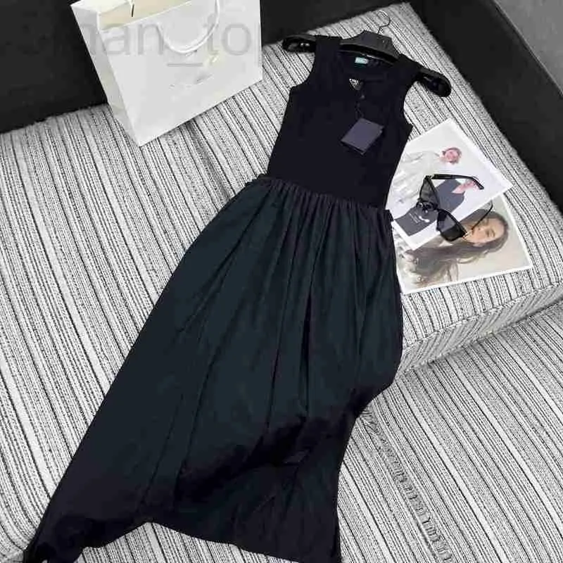Vestidos casuais básicos designer primavera/verão novo pra Nanyou gaoding estilo minimalista francês, versátil vestido de comprimento médio de comprimento iome