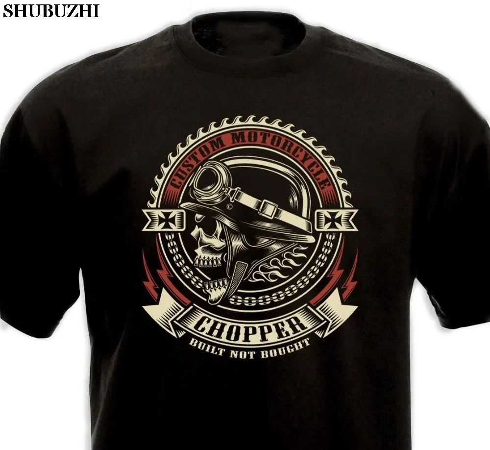 Skjortor chopper anpassade motorcykel cyklist ryttare motorrad ny mode män mäns t shirt t shirt bomull män kort ärm t skjortor