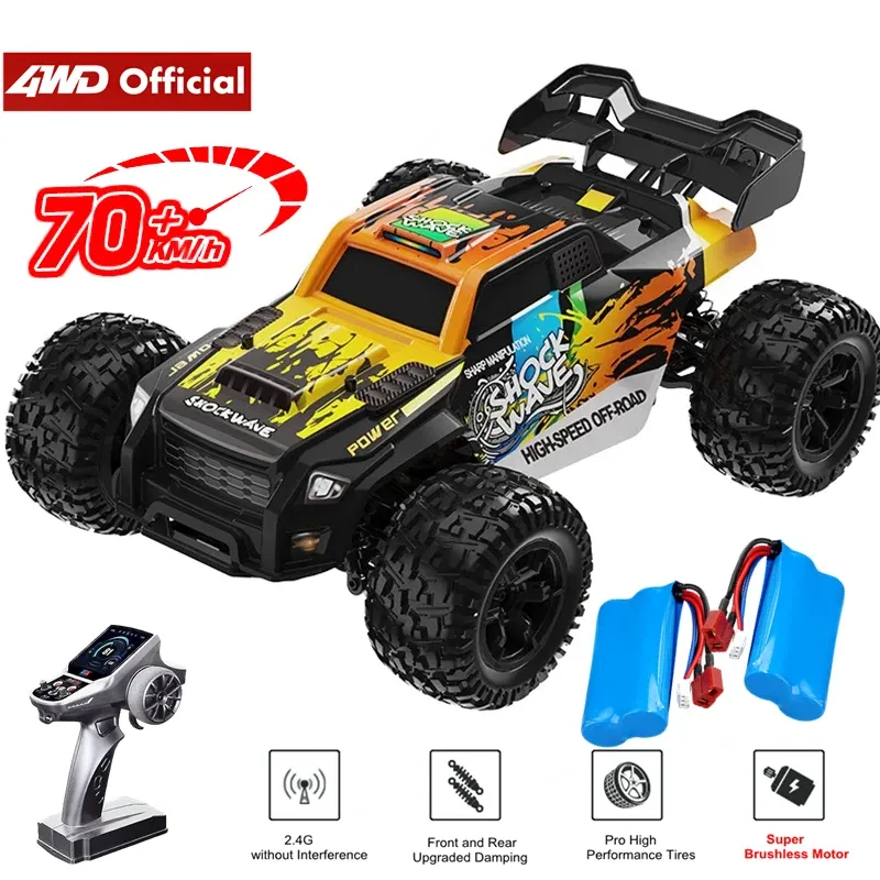 Auto 4wd Super Brushless RC Auto 50 o 70 km/h Remoto impermeabile ad alta velocità Futto Off Monster Road 4x4 Truck Toy per adulti bambini