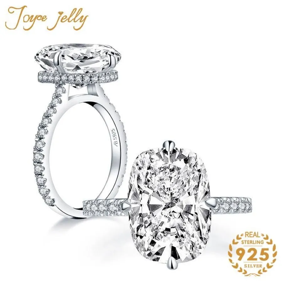 Cluster Rings JoyceJelly Trendy 925 Sterling Silver Women Wedding Fine Jewelry Rectangle Created Mossanites gåvor Hela 2021223D