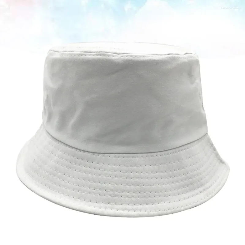 Berets vrouwen mannen zon hoed buitenbescherming zomer visser bucket Beach (wit)