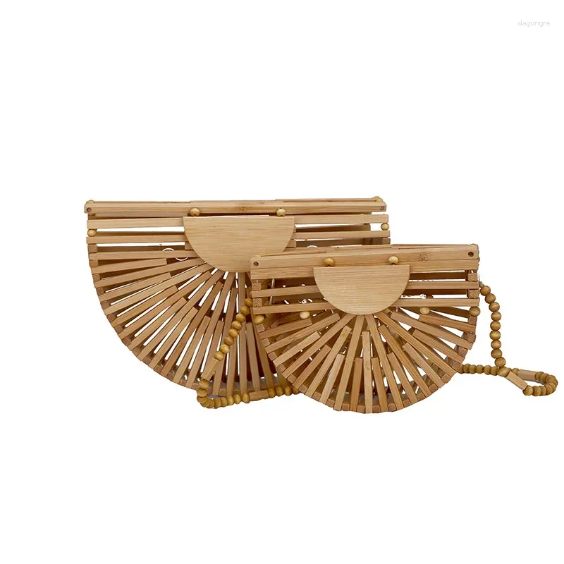 Shoulder Bags 2024 Summer Ethnic Style Messenger Bag Bamboo Woven Hand-woven Fashion Makeup Elegant And Generous