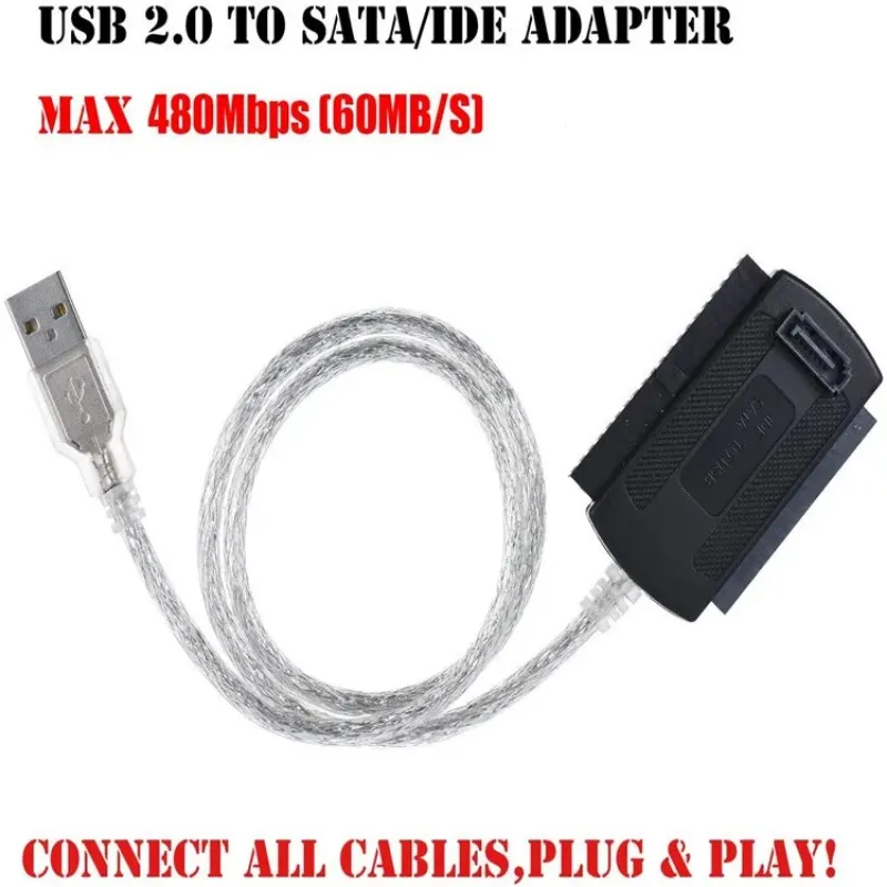 2024 3in1 USB 2.0 IDE SATA 5.25 S-ATA 2.5 3.5 Inch Hard Drive Disk HDD Adapter Cable for PC Laptop Converterfor Hard Drive Adapter Cable