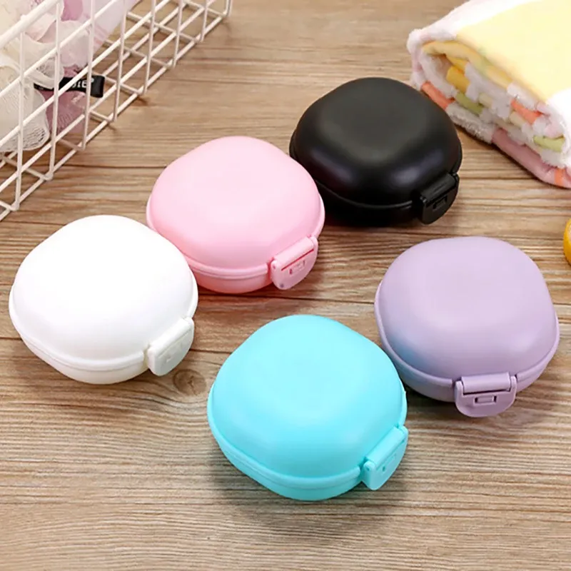 Dishes Bathroom Soap Case Mini Soap Box With Lid Portable Storage Dish Home Shower Drain Soap Holder Container Tray Cover Travel Hiking