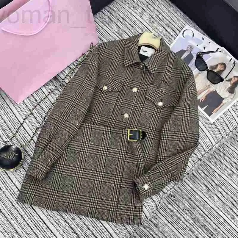 Two Piece Dress Designer Early spring new Miu Nanyou Gaoding fashionable style shirt lapel jacket+A-line skirt set G438