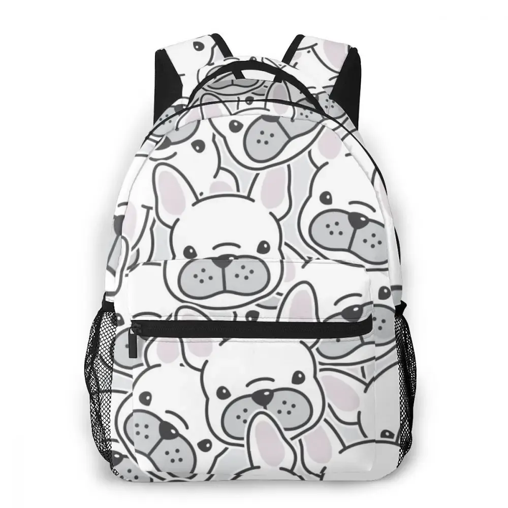 Bolsas Backpacks Backpacks Saco para meninos French Bulldog Puppy Face Dog Cabe
