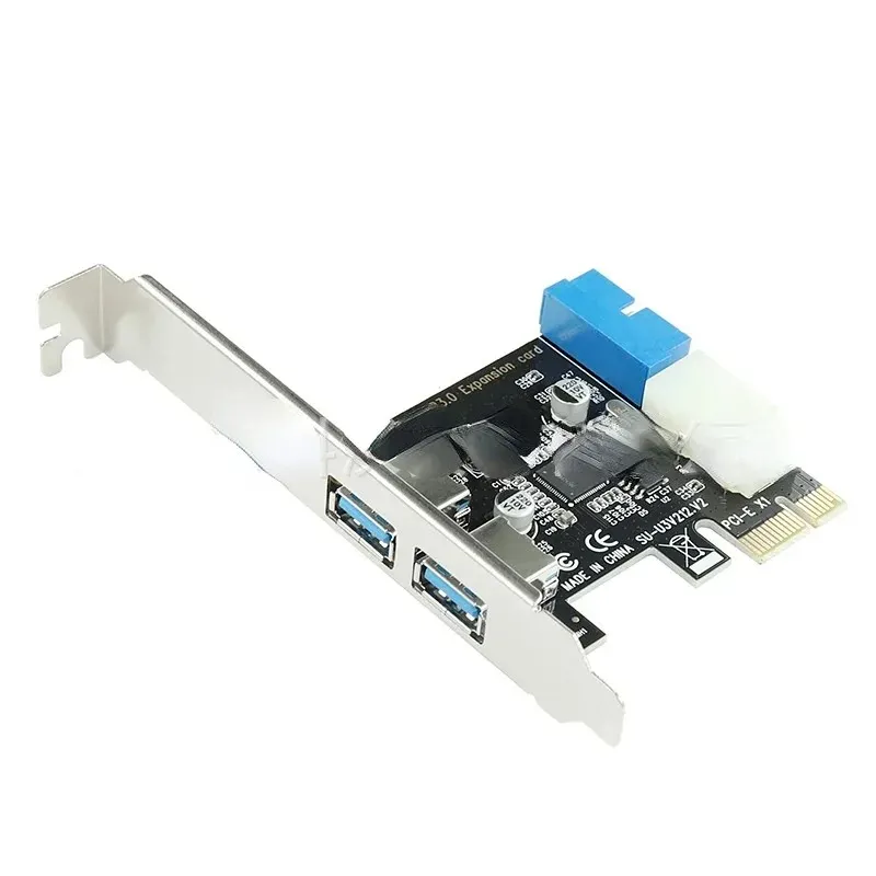 USBI Express Adapter PCI E to USB 3.0 20pinコンバーターコントローラーPCIE X1 USB 3 0 2ポートアダプターUSB3.I-E拡張カード