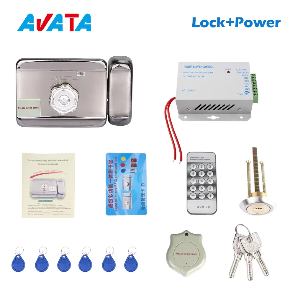 Control Smart Electronic Lock met IC -toetsen en voeding voor video -intercomtoegangscontrolesysteem Ondersteuning op afstand ontgrendel de deur
