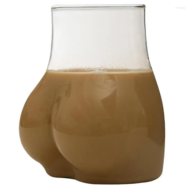 Wine Glasses 450ml BuShaped Mug Funny Coffee Thick Clear Borosilicate Glass Women Body BuCup Adults For Milk Water