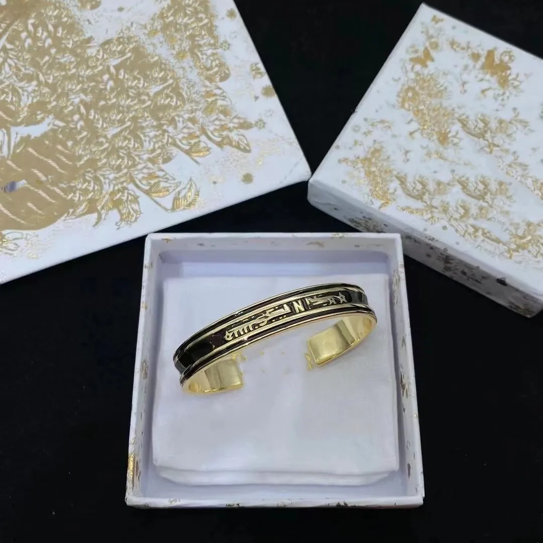 Luksusowa marka biżuterii D Classic Style Gold Open Bransoletka dla mężczyzn i kobiet