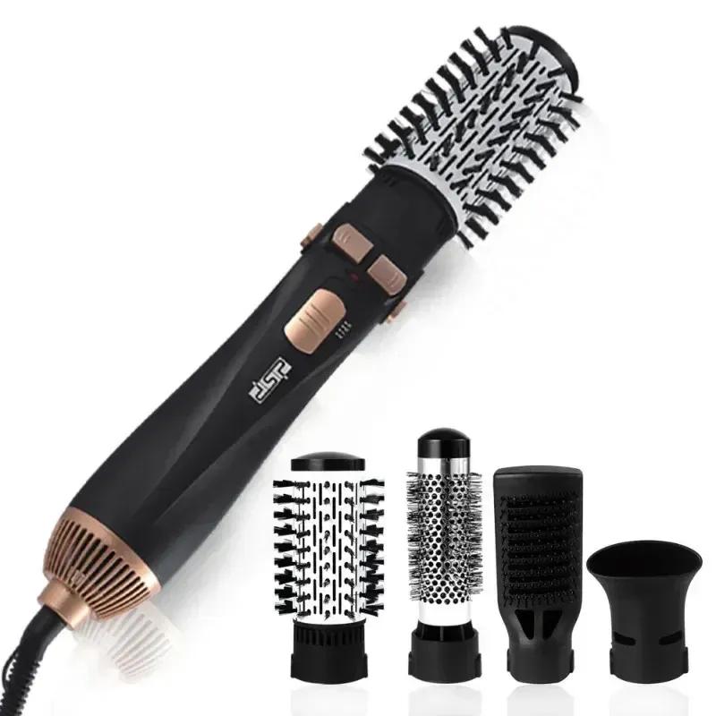 Dryer Hot Air Brush 4 Head Replaceable Hair Dryer Comb One Step Blower Electric Ionic Straightener Curler Styling Tools Homeappliance