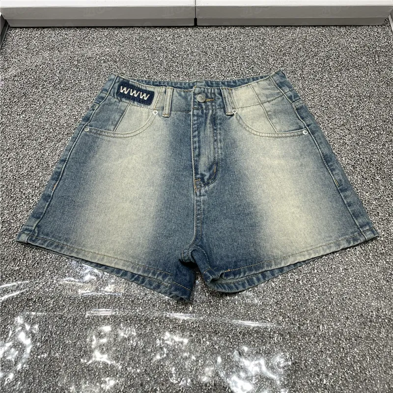 Gradiente calça curta jeans para mulheres letra de design de cintura jeans de jeans de alta qualidade mini shorts streetwear