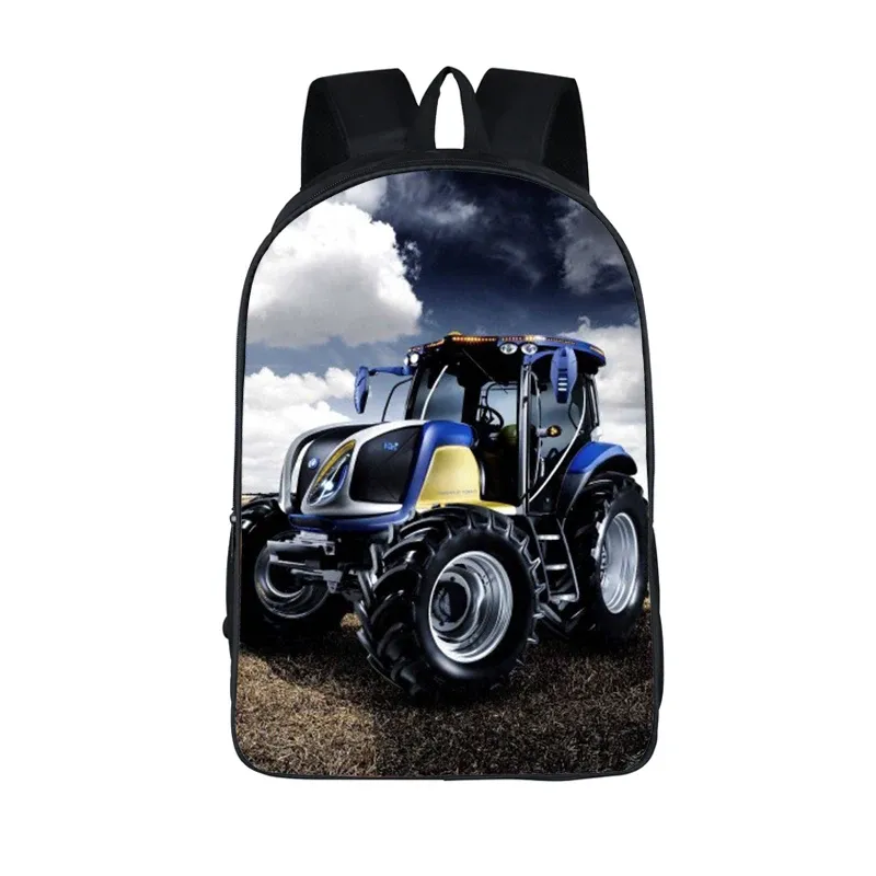 Bags Creative Farm Tractor Print Backpack for Teenage Boys Girls Children School Bags Women Men Laptop Backpack for Travel Book Bag