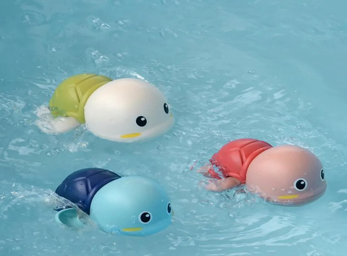 Cartoon Schwimmschildkröte Windup Spielzeug Baby Bad Begleiter Spiel in Wasseruhr Arbeit Spielzeug 3 Farben für Auswahl Xmas Kid Geburtstag GI1432917