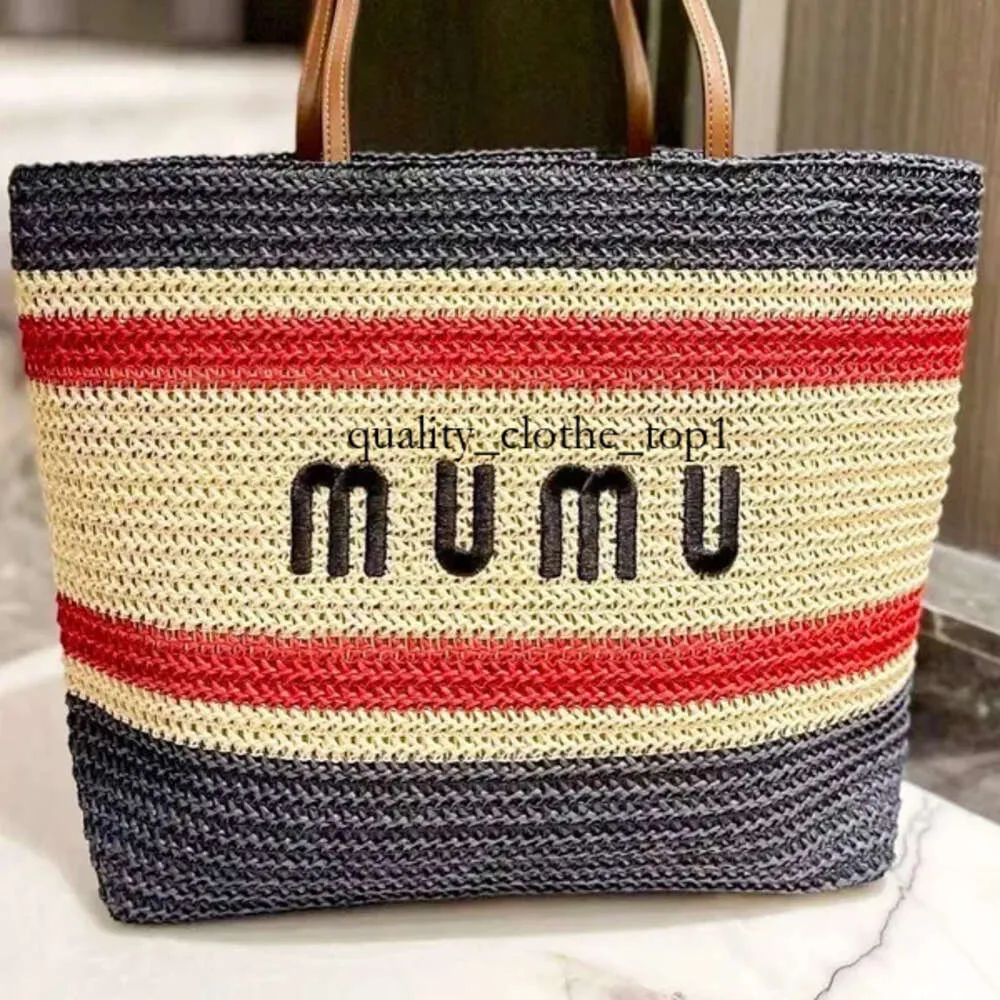 Luxury Straw Raffias Miumiubag stor tote designer strandpåse kvinnor rand korg axel virkning resväska man väva handväska crossbody clutch topp handtag väskor 684