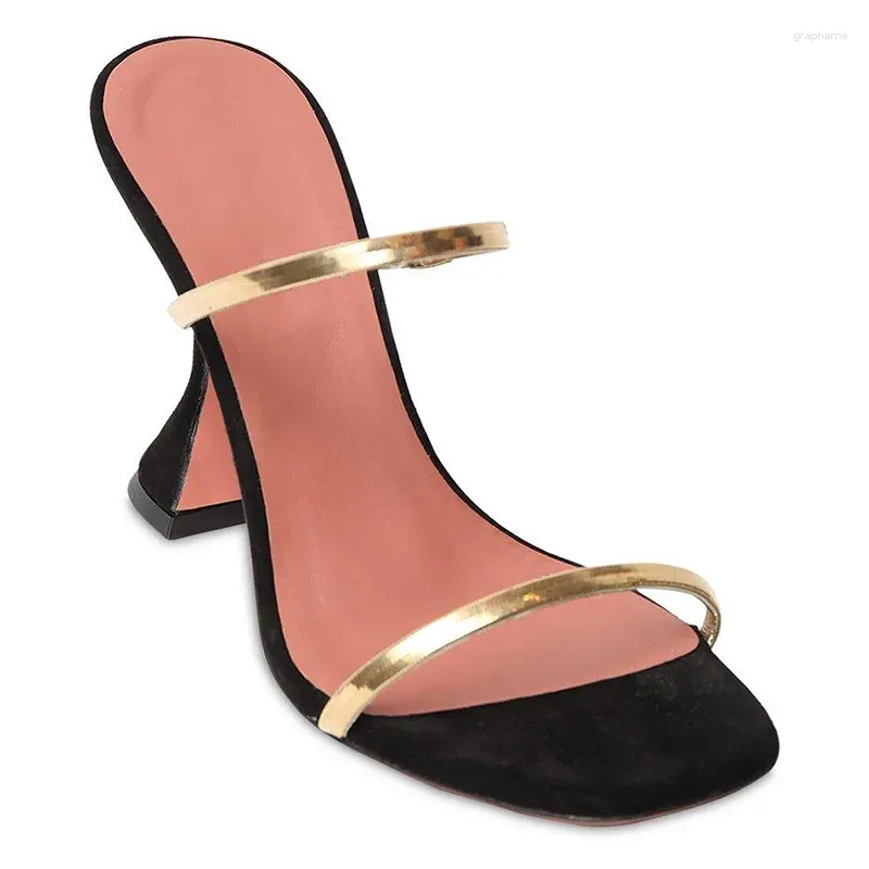 Scarpe per pantofole per donne sandali a fascia stretta sandali miscuglio sandalie femminili pompe tallone a forma speciale