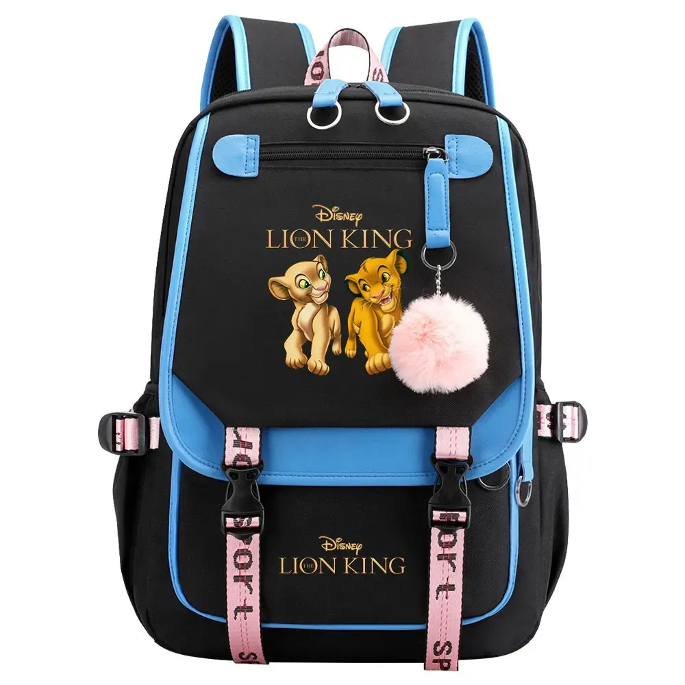 Ryggsäckar The Lion King Boys Girls Kids School Book Bags Women USB Bagpack Tonårare Canvas Laptop Travel Student Ryggsäck