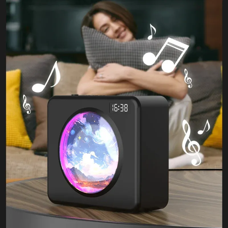 Speakers Big volume stereo home colorful luminous wireless karaoke soundbox New Retro vinyl record player digital clock Bluetooth speaker