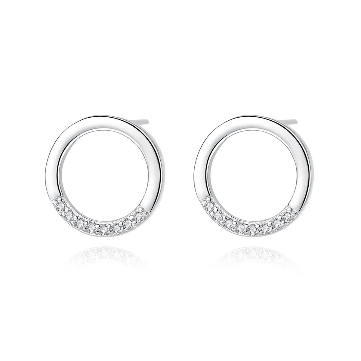 Round Stud -oorbellen S925 Silver Micro Set Zirkon Brand Earrings European and American Hot Fashion Simple Earrings Dames oorbellen sieraden Valentijnsdag Gift SPC