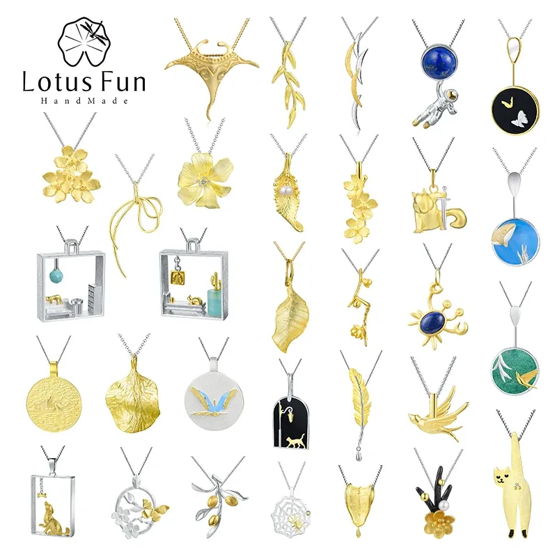 Ожерелья Lotus Fun 18k Vintage Trend Различные стили прекрасных ожерелий для женщин S925 Серебряный серебряный бутик -ювелирные изделия оптом