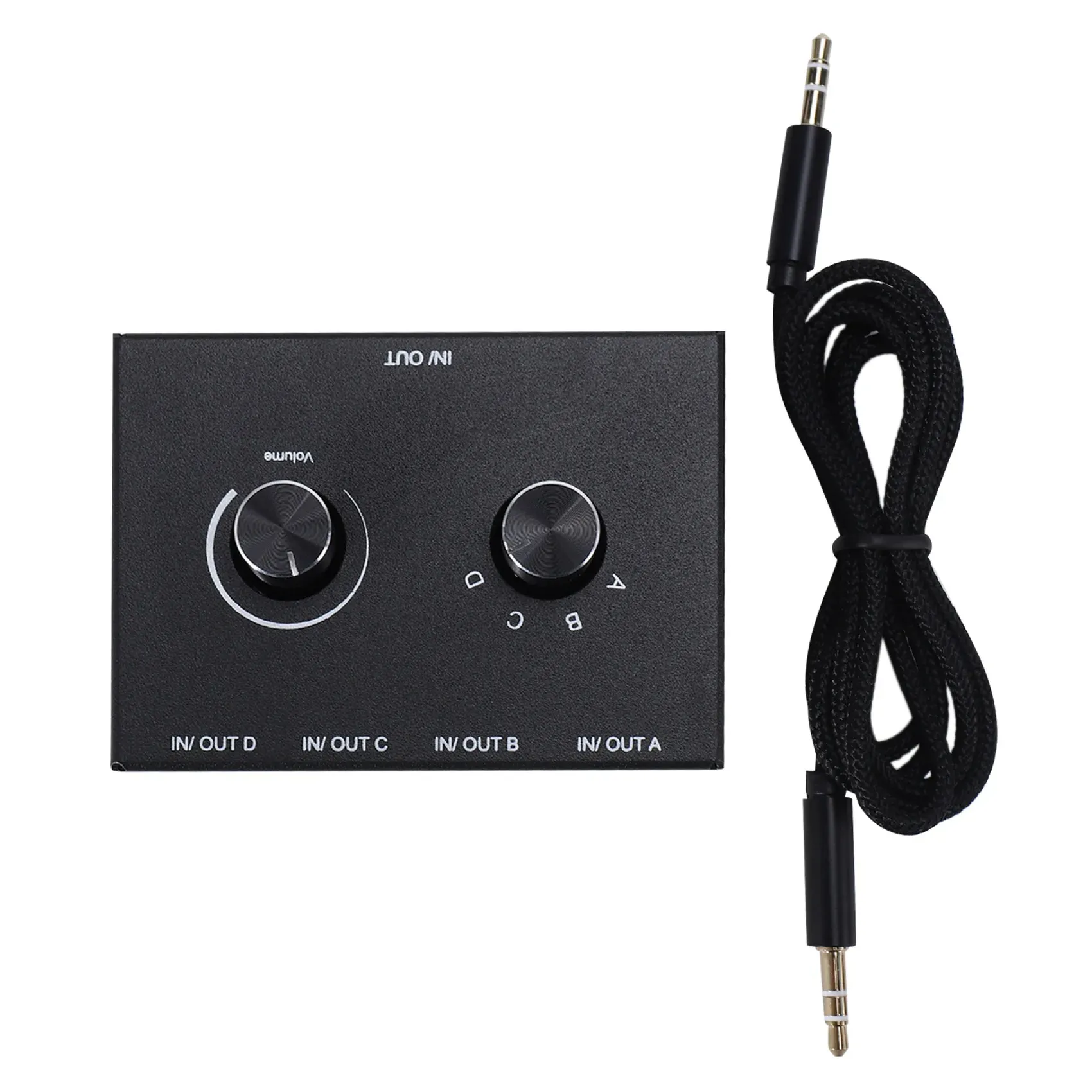 Accessori Switch audio della porta 4, switcher audio da 3,5 mm, selettore audio Aux stereo, 4 Ingresso 1Output/1Input 4 Casella di commutatore audio di uscita