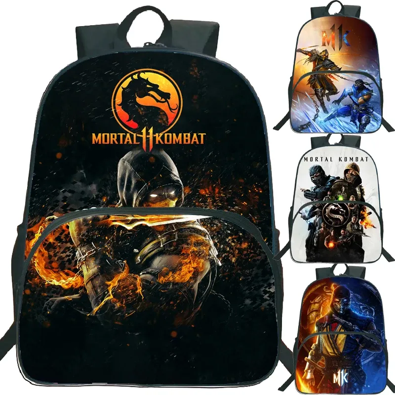 Sacs Mortal Kombat Sac à dos pour enfants Élèves Anime Sacs Boys Knapsack Girls Cartoon Rucksack Unisexe TEEENS Bagpacks