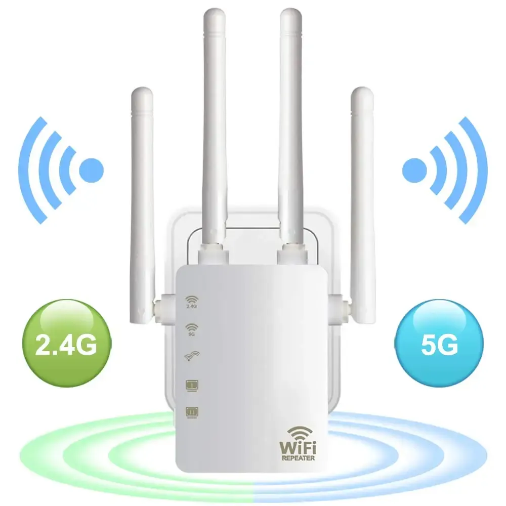 Routers WiFi Range Extender 300/ 1200Mbps Dual Band 2.4/5GHz WiFi Internet Signal Booster Wireless Repeater for Router Easy Setup WPS