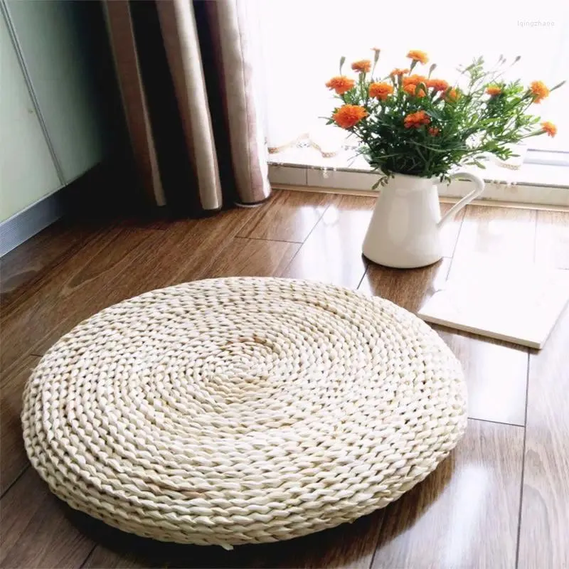 Kudde gräs vävd futon majs hud matta tatami ris mark cattail vinrankan meditation flytande fönster runda