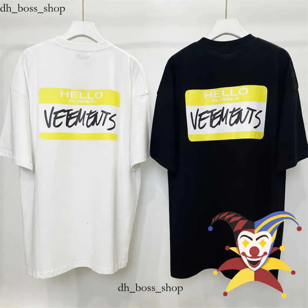 Men's T-Shirts Hello My Name Is Vetements T Shirt Men Yellow Women T-Shirt VTM Tops Tee G230301 912