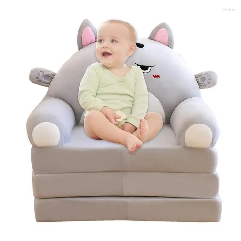 Pillow Folding Seat Case Foldable Kids Sofa Backrest Armchair 2 In 1 Children's Cute Cartoon To Legs