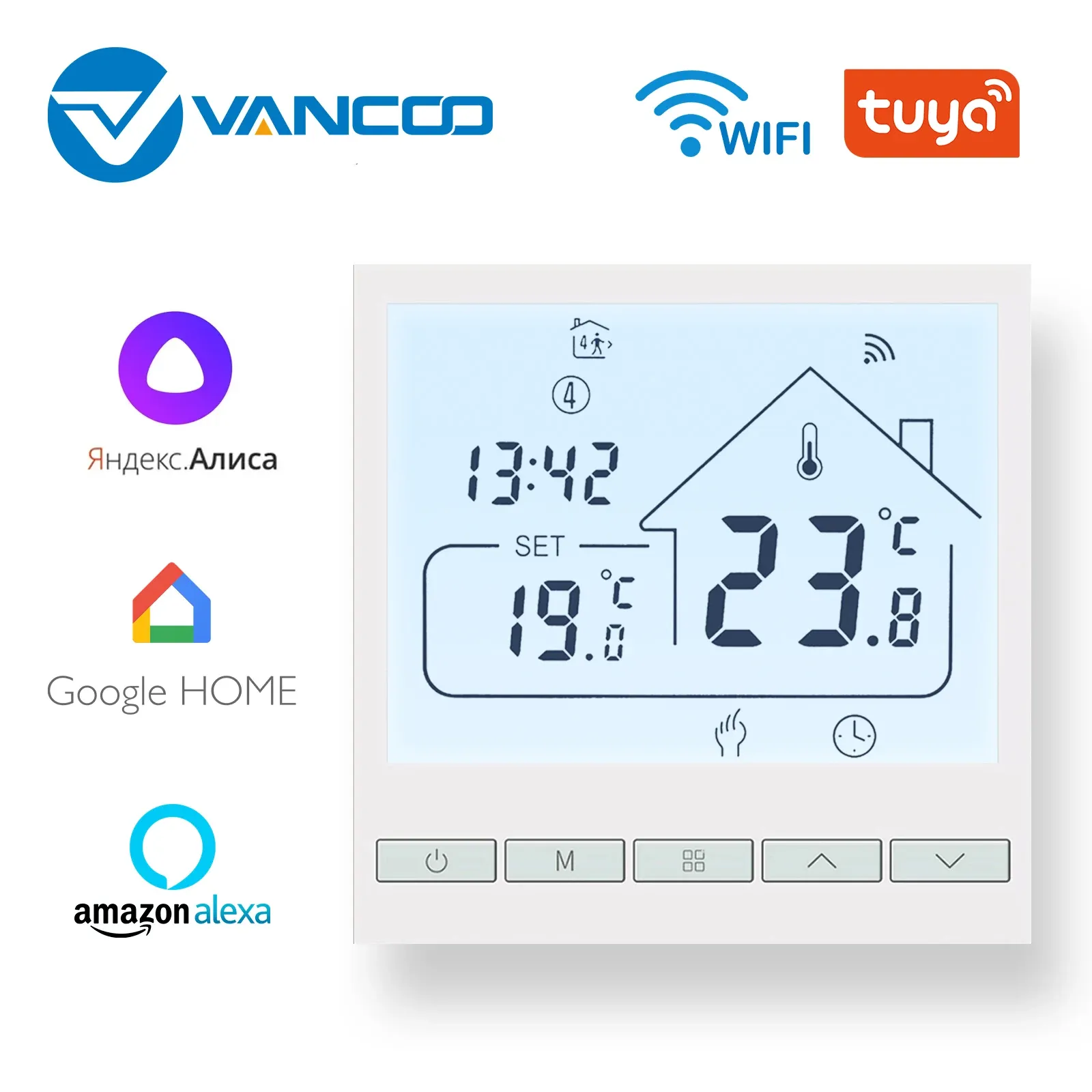 Kontroluj termostat ciepłego podłogi do elektrycznego/gazowego kotła/wody podłogowej/podczerwieni kontroler ogrzewania Wi -Fi Tuya Smart Home Thermoregulator