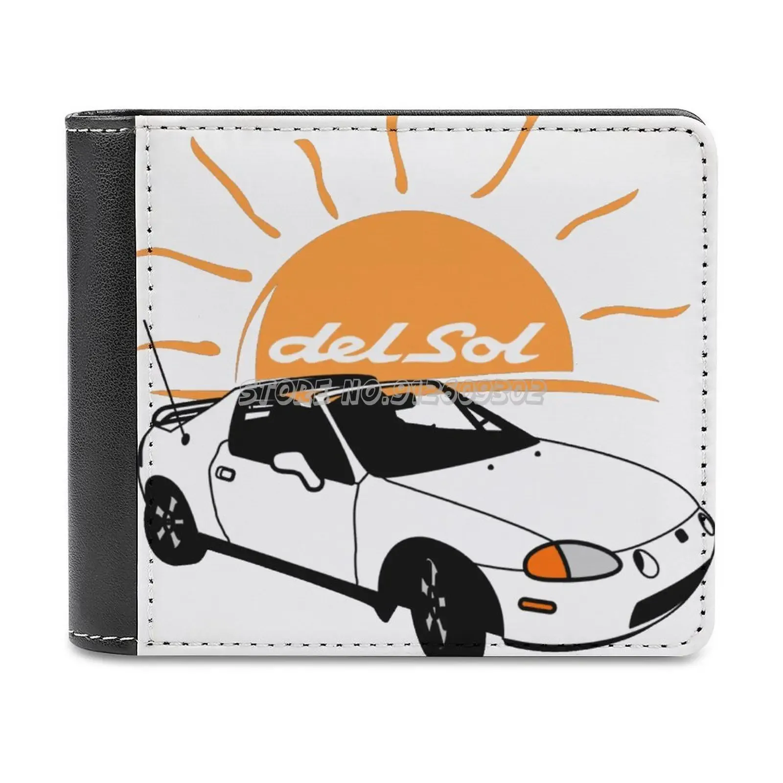 Clips Del Sol Sports Car Leather Wallet Men's Wallet Diy Personalized Purse Father's Day Gift Del Sol Del Sol Car Sports Convertible