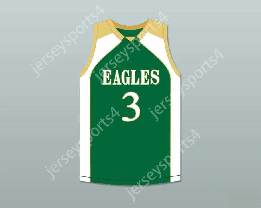 Custom n'importe quel nombre pour hommes / enfants CJ McCollum 3 Glenoak High School Golden Eagles Green Basketball Jersey 2 Top cousé S-6XL