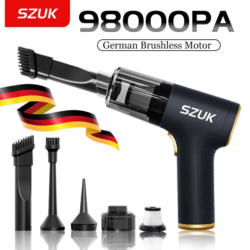 SZUK 98000PA Car Vacuum Cleaner Wireless Mini Powerful Cleaning Machine Handheld for Portable Blow Computer Home Appliance 240418