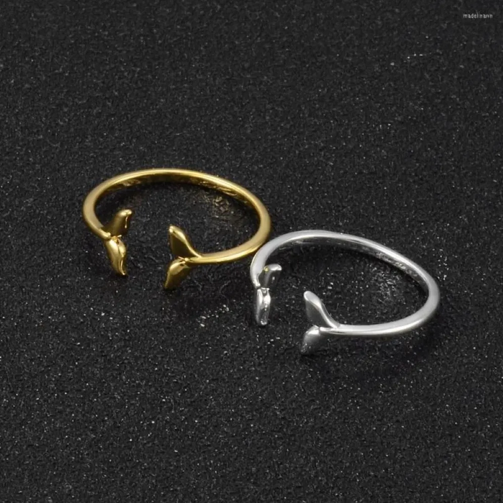 Anillos de racimo Tail de ballena Anillo simétrico Ajustable Men and Women Pareja Apertura285d