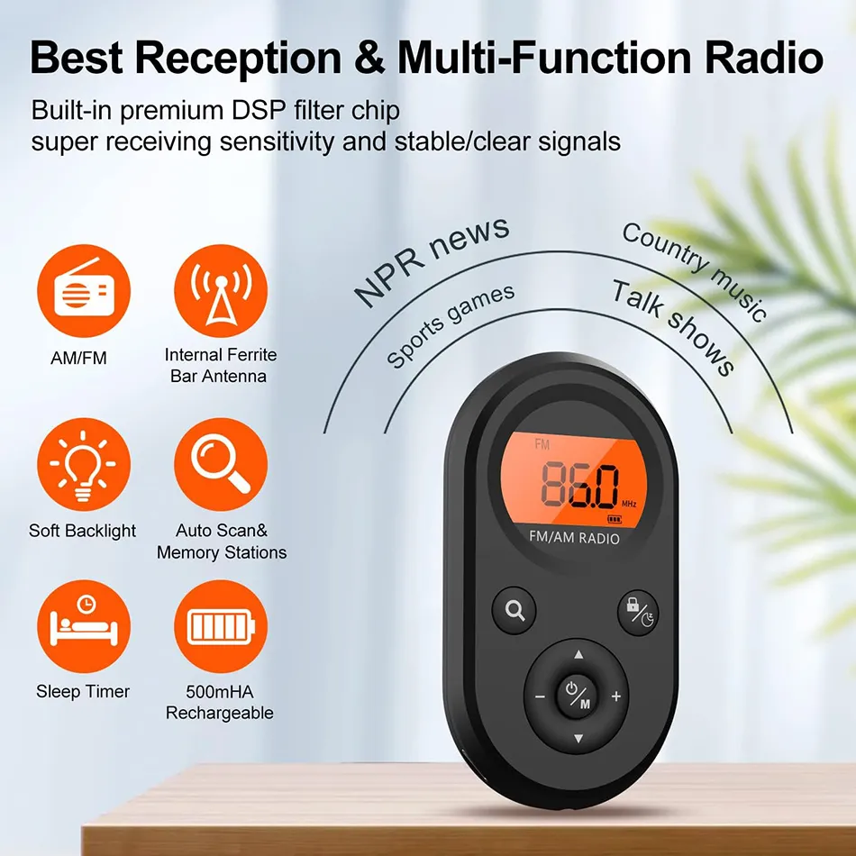 Radio De Poche AM FM Style Walkman - Transistor Portable Avec Haut-Parleur, Batterie Longue Durée - Récepteur D'Urgence Compact