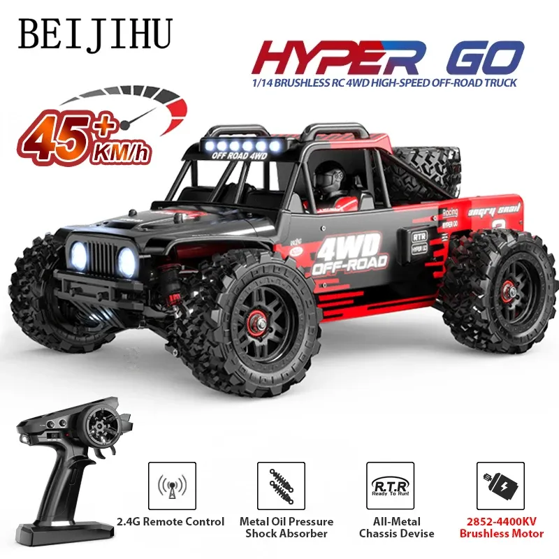 Автомобиль MJX Hyper Go 14210 14209 Бесщеточный RC CAR 3S Профессиональный пульт дистанционного управления Offroad Racing High Speed Electric Toy Truck для детей