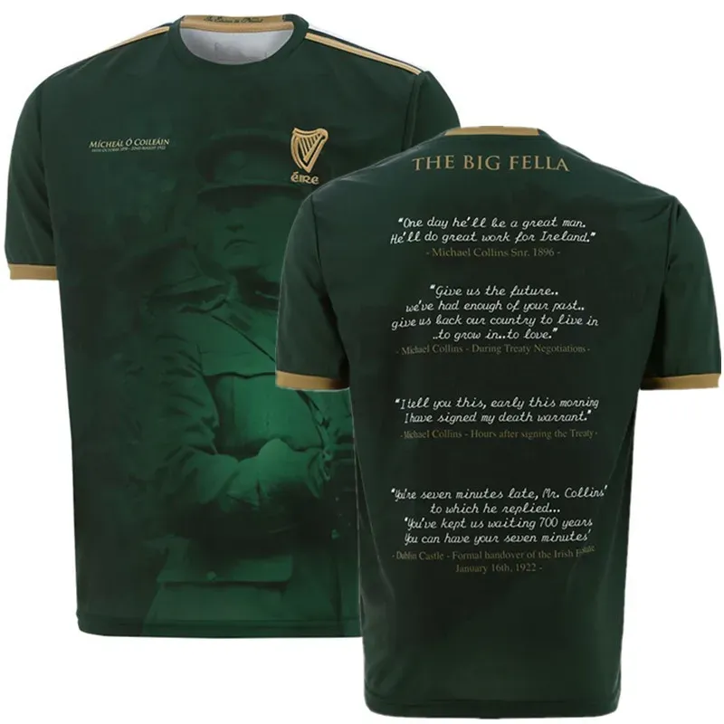 Rugby New 1916 Gedenk Trikot White 1916 Irland Michael Collins Gedenken Trikot Training Rugby Jersey Größe S5XL