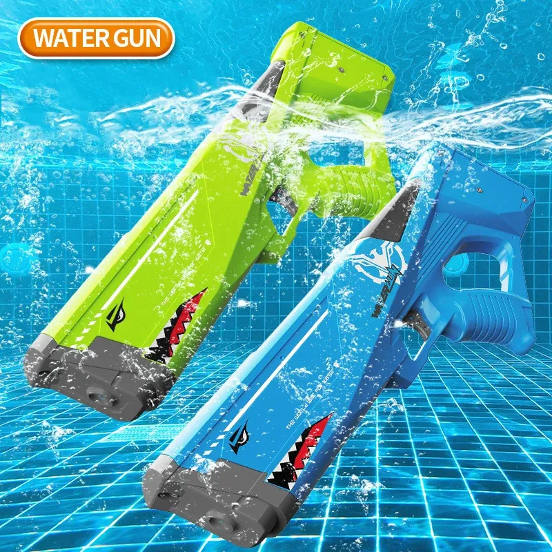 Wasserpistole für erwachsene automatische elektrische Wasserpistole Kinder im Freien Strandspiele Pool Sommerspielzeug Hochdruck großer Kapazität Kid 240419