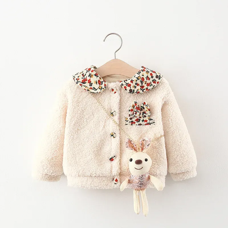 Coats Winter newborn baby girl clothes outfit lamb wool outerwear for toddler girls baby cloth 1 year birthday Christmas cotton coats