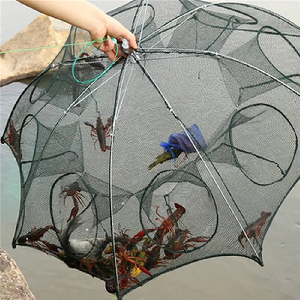 アクセサリー420ホール傘釣り網フィッシュ傘ケージ自動折りたたみ魚ネットスローネット釣りケージカバーケージエビケージ