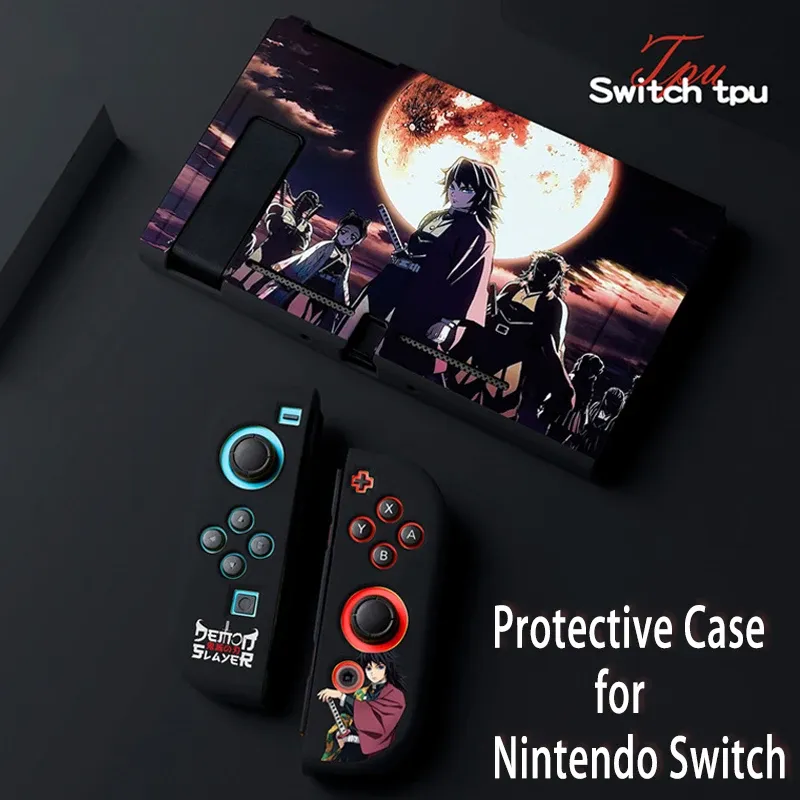 Случаи аниме Тема Защитный корпус для Nintendo Switch NS Консоль Joycon Controller Housing TPU Soft Shell Cover Accessories